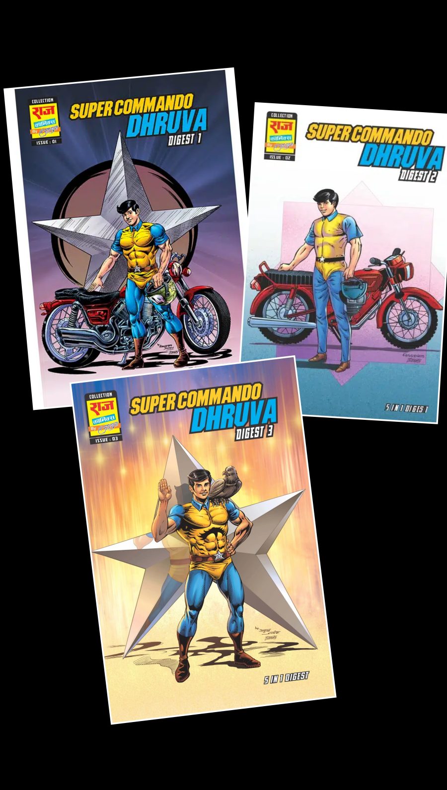 SUPER CAMMANDO DHRUVA DIGEST 1 TO 3 ENGLISH